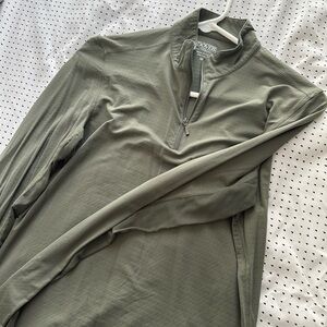 Dover Saddlery CoolBlast Olive Green Quarter-Zip Medium